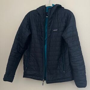 Patagonia Blue Nano Puff Hooded Jacket Mens Medium